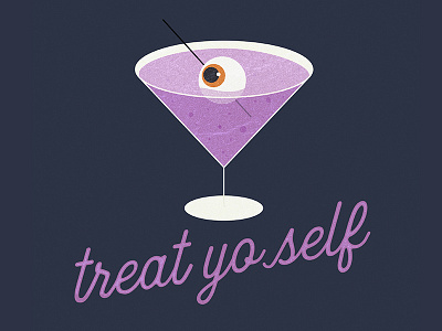 Treat Yo Self eyeball halloween martini october trick or treat