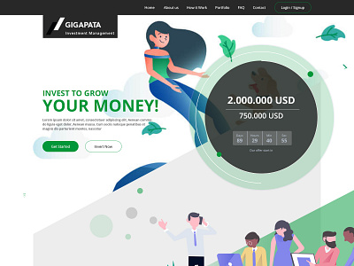 Gigapata Investment Management 3d branding creative design graphic design illustration logo ui
