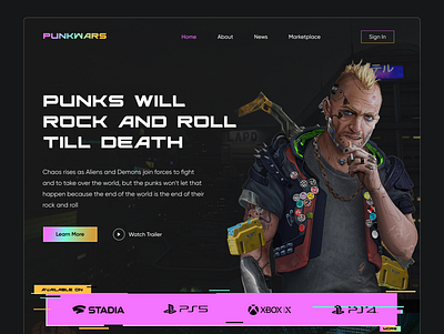 PUNKWARS figma landingpage ui uiux