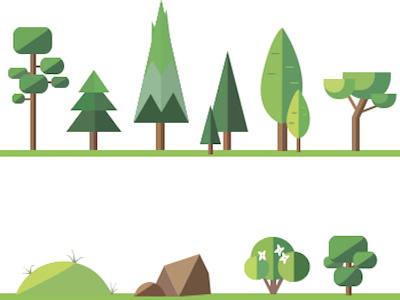 Trees & Shrubs game grass green icons scenery shrubs trees video game