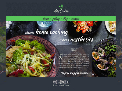 Arty Cooking Homepage cooking website homepage website design