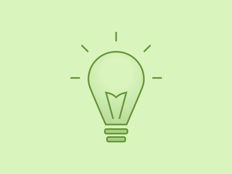 KindTyme Idea Icon aha light creative green design minimal illustrator vector icon lightbulb idea