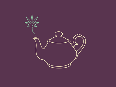 Tea-Pot cannabis icon illustration illustrator marijuana pot leaf t shirt tea teapot tshirt vector