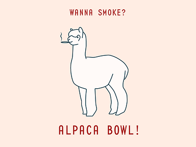 Alpaca Bowl alpaca cannabis cute illustration illustrator joint marijuana smoke t shirt tshirt vector