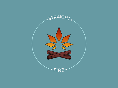 Straight Fire badge campfire cannabis fire gradient icon illustration illustrator simple vector