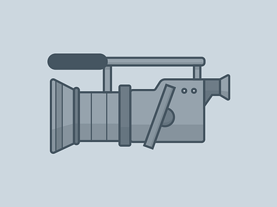KindTyme | Videography Icon camera flat grey icon illustration illustrator vector video video camera videography