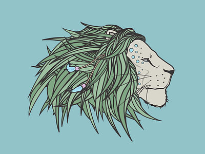 Lion God cannabis cat elegant god illustration illustrator lion marijuana mystic rasta vector weed
