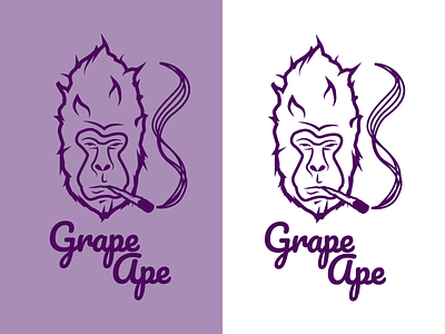 Grape Ape ape cannabis doobie gorilla grape ape illustration joint marijuana purple smoke smoking weed