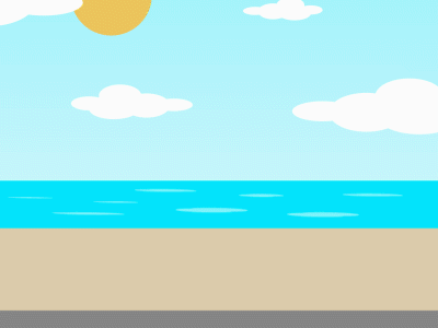 Travel'n Van Animation animation beach blue boat california cannabis ocean summer sun surf board travel van