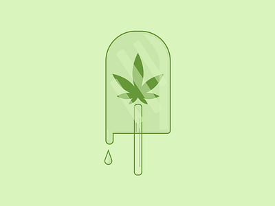 Weedsicle cannabis hot ice cream icecream icon melting minimal popsicle simple summer weed
