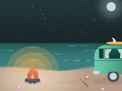 Thinking of Summer beach camping constellation explore fire moon night club ocean stars summer surf surfboard water