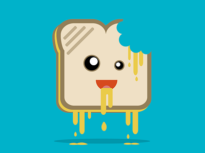 Grilled Cheezin anthropomorphic cheese cheesy crazy drip drool floating fun grilled cheese illustration illustrator munchies