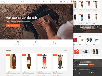 Handmade Longboard E-commerce Website concept