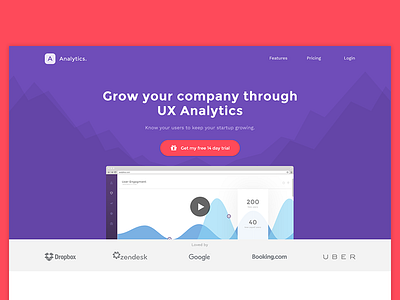 Analytics startups Landing Page concept