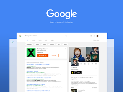 Google Search Redesign - Behance Case Study case concept design google material music optimization redesign result search study web