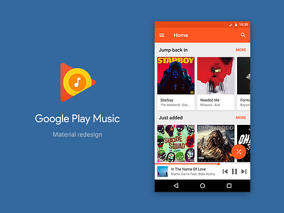 Google Play Music Material Redesign (Home)