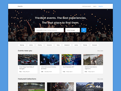 Events - Concept startup (Landing Page)