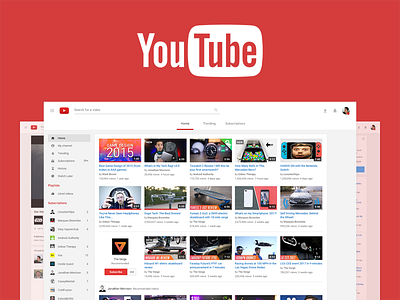 Youtube Material Redesign Concept - Behance Case study behance case concept google homepage music redesign startup study video youtube