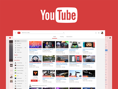 Youtube Material Redesign Concept - Behance Case study