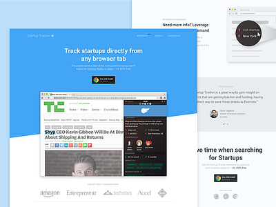 Startup Tracker - Final Landing Page conversion header iterations landing optimization page process study ui ux