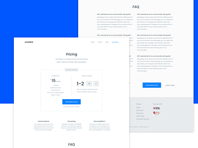 Pricing Page - Smartbnb Website redesign blue clean features landing landing page pricing pricing page pricing plans process redesign ux web