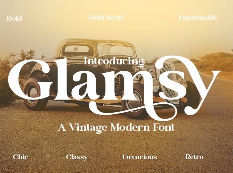 Glamsy Vintage Style Font app branding design display display font font holiday illustration logo retro ui vintage