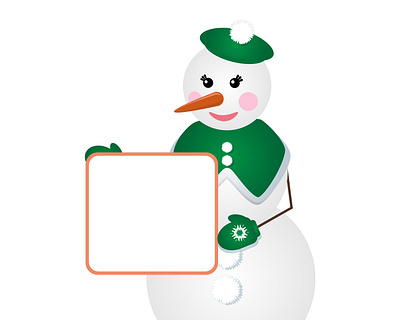 Vector snowman 2d board character design illustration snowman vector vector snowman for advertising