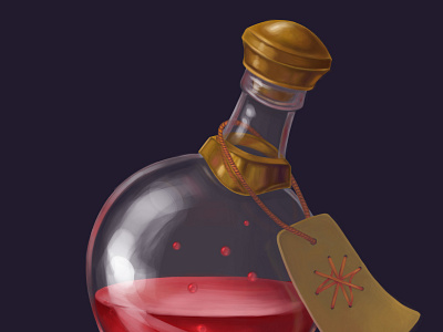 2 D Game icon - "bottle with potion". 2d art bloodbottle bottle cg design gamedesign icon potionbottle props