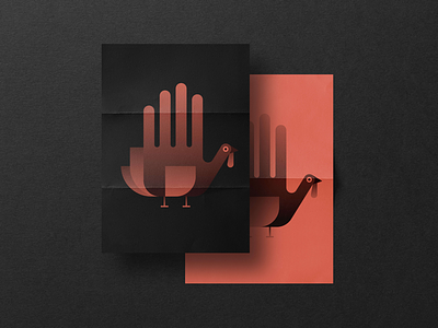 Hand Turkey design gradient graphic design illustration line art poster shapes thanksgiving turkey vector