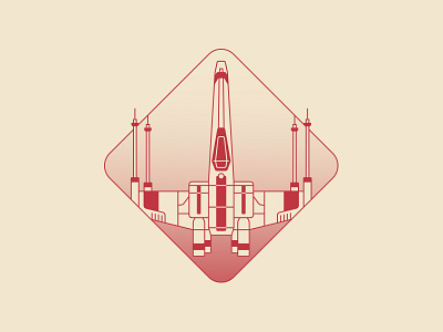 X-Wing badge design icon iconography illustration illustrator line art space spacecraft star wars xwing