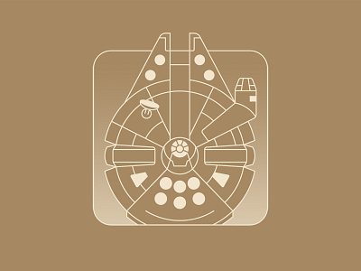 Millenium Falcon badge design geometric graphic design icon iconography illustration illustrator linear illustration lineart millennium falcon space star wars vector vector illustration