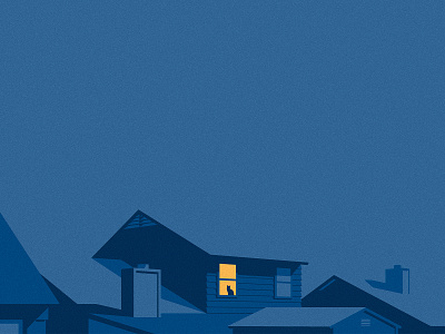 Rooftops at Night architecture design flat flat design geometric gritty home house illustration illustrator minimal night poster real estate rooftops skyline texture vector art window