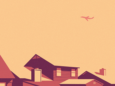 Rooftops in Daylight architecture day daylight design flat design geometric gritty home house illustration illustrator minimal poster real estate rooftops skyline summer texture vector art window