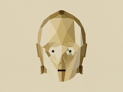 C-3PO c 3po flat design geometric illustration illustrator low poly star wars vector