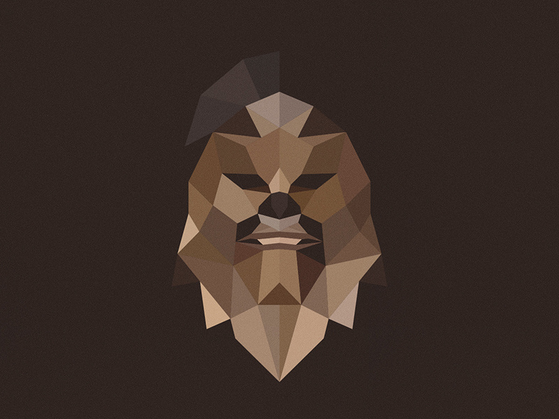 Wookiee star wars low poly flat design vector wookiee illustrator illustration geometric