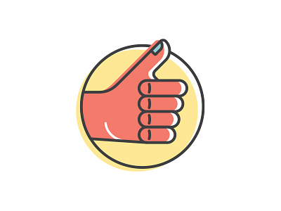 Thumbs Up flat design hand icon illustration line art line illustration logo minimal offset thumb thumbs up vector