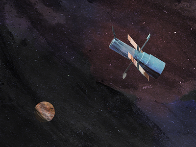 Satellite galaxy illustration mars paint planet satellite solar system space stars textures