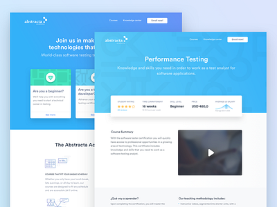 Abstracta Academy - Courses app blue card clean color design gradient interface pattern ui ux web