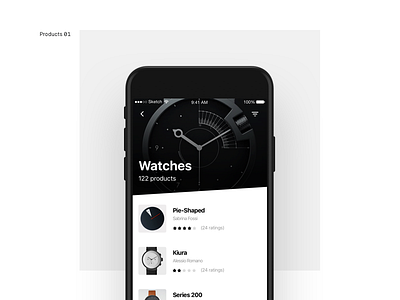 Products List app clean design flat grid interface ios minimal products simple ui ux