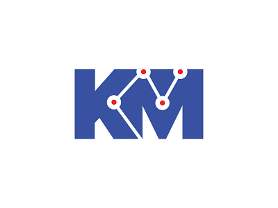 KM analytic blue k logo km km logo krest lines logo logodesign marketing seo