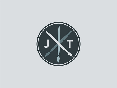 JT circle jt logo paint brush symbol
