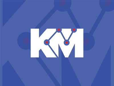 KM inverted analitycs california design km logo mark marketing symbol