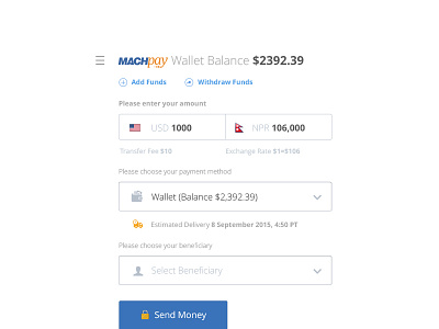 MachPay Wallet remittance ui wallet