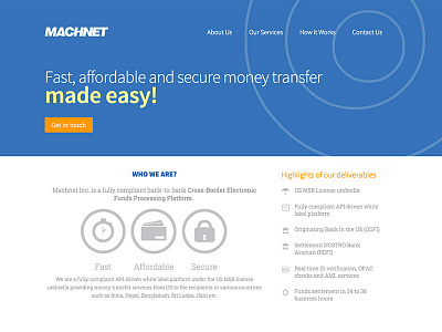 Machnet Homepage css onepage onepager website