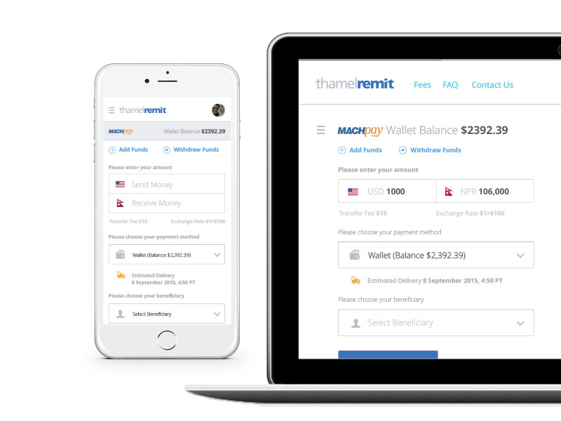ThamelRemit Wallet App application iphone webapp web