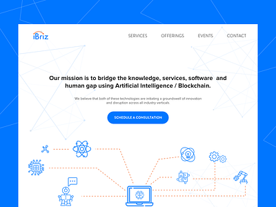 Landing page design for iBriz