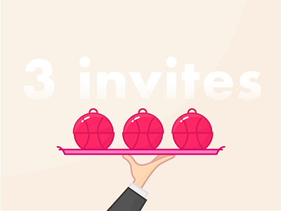 3 Dribbble Invites giveaway illustration invite serve vector