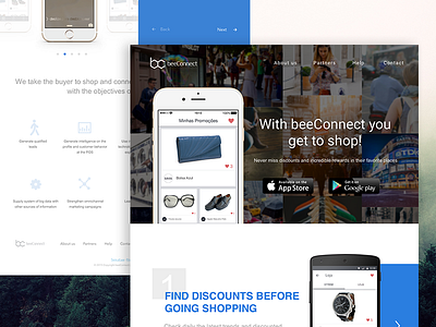 Little Site app bee blue connect design interface mobile ui usability ux visual website