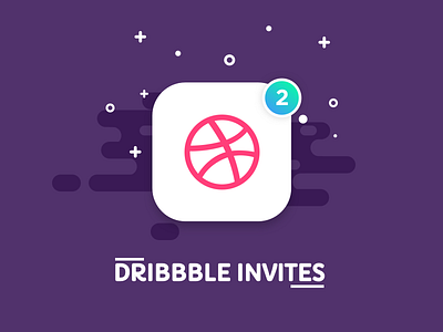 2 Dribbble Invites design dribbble illustration invitation invite player purple ui