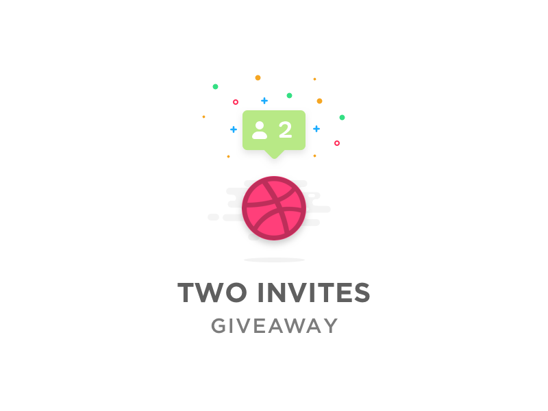 Two Invites Giveaway notification design designer colors two win winner giveaway invite dribbble